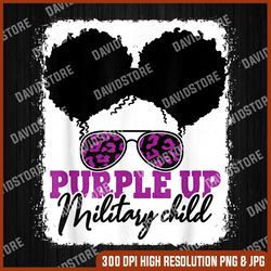 Purple Up Military Child Girl Png, Military Girl Png, Digital File, PNG High Quality, Sublimation, Instant Download