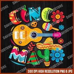 Cinco De Mayo Me-xi-can Png, Fiesta De Mayo Png, Digital File, PNG High Quality, Sublimation, Instant Download
