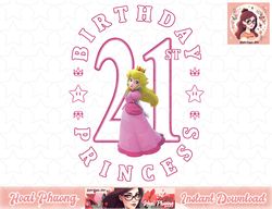 Super Mario Princess Peach 21st Birthday Princess Portrait PNG Sublimation Design, Digital Design