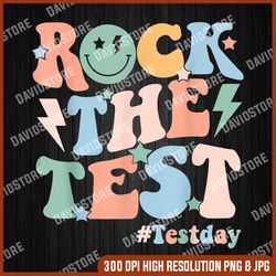 Retro Rock The Test Testing Day Png, Motivational Teacher Png, Testing Day Png, Digital File, PNG High Quality