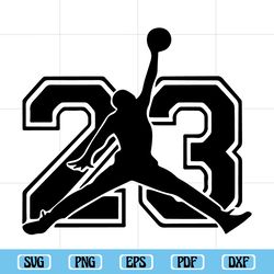 23 Air Jordan Logo Silhouette Svg, Logo Svg, 23 Svg, Jump Svg, Basketball Svg