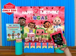 Cocomelon Birthday Party Editable Instant Download Package