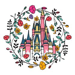 Floral Castle SVG Magical Kingdom SVG Cricut For Files Design