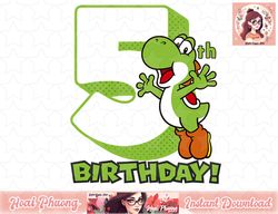 Super Mario Yoshi 5th Birthday Action Portrait PNG Sublimation Design, Digital Design