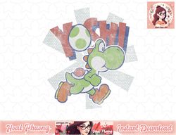Super Mario Yoshi Distressed Logo Portrait PNG Sublimation Design, Digital Design