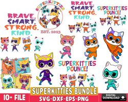 10 file superkitties bundle svg ,Hero Kitties Super Cats Brave