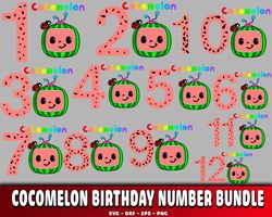 Cocomelon Birthday Number bundle svg , Cocomelon svg
