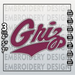 Montana Grizzlies  Embroidery Designs, NCAA Logo Embroidery Files, NCAA Lady Griz, Machine Embroidery Pattern