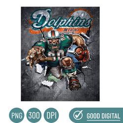 Dolphins Tumbler Wrap Sublimation Png, Football Tumbler