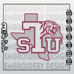 Texas Southern Tigers Embroidery Designs, NCAA Logo Embroidery Files, NCAA Texas Southern, Machine Embroidery Pattern