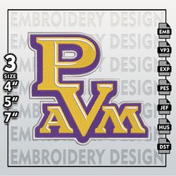 Prairie View AM Panthers  Embroidery Designs, NCAA Logo Embroidery Files, NCAA AM Panthers, Machine Embroidery Pattern