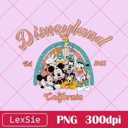 Vintage Disneyland Est 1955 PNG, Disneyland 1955 PNG, Disney World PNG, Retro Mickey And Friends PNG, Disney Trip PNG