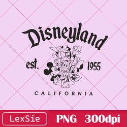 Retro Disneyland Studio PNG, Vintage Disneyland Est 1955 PNG, DisneyFamily PNG, Disney World PNG, Mickey And Friends PNG