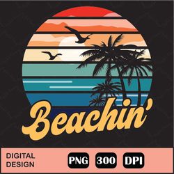 Beachin' Retro Summer png, Beachin' Retro Leopard PNG Print File for Sublimation Or Print, Retro Sublimation, Summer