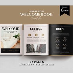 Airbnb Welcome book template, Guest book, airbnb host welcome guide, host rental templates, Home manual, wifi password