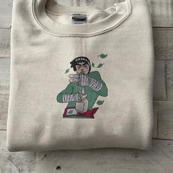 Rock Lee Embroidered Crewneck, Naruto Shippuden Embroidered Sweatshirt, Inspired Embroidered Manga Anime Hood