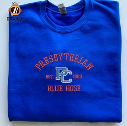 Presbyterian Blue Hose Embroidered Sweatshirt, NCAA Embroidered Shirt, Embroidered Hoodie, Unisex T-Shirt