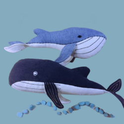 Whale toy pattern Humpback Whale doll sewing pattern Tutorial PDF Stuffed animals pattern