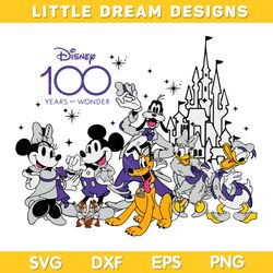 Disney 100 Years Of Wonder 2023 SVG, Mickey Minnie 100 Years Music SVG, 100 Years Of Wonder DXF EPS SVG PNG