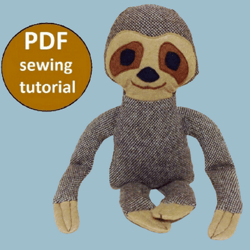 Sloth toy pattern Sloth doll sewing pattern & tutorial PDF Animal pattern  Rag doll pattern Cloth doll Plush pattern