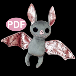 Bat toy pattern Bat doll sewing pattern Tutorial PDF  Stuffed animal pattern Plushie pattern Plush pattern DIY doll