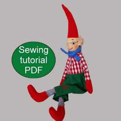 gnome doll pattern tutorial pdf gnome toy sewing pattern elf doll elf rag doll pattern cloth doll pattern diy doll