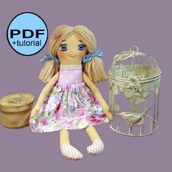 Rag doll pattern Tutorial PDF Cloth doll sewing pattern Handmade doll Heirloom doll Fabric doll DIY doll Stuffed doll