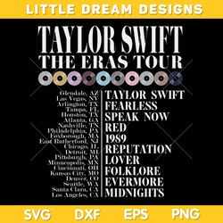 Taylor Swift Eras Tour SVG, Taylor Swift Poster SVG, The Eras List Song SVG PNG