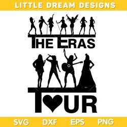 Taylor Swift The Eras Tour SVG, Black and White Taylor Swift Tour 2023 SVG, Funny Taylor Swift Album DXF SVG PNG EPS