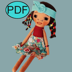 Rag doll pattern Tutorial PDF Cloth doll sewing pattern DIY doll Handmade doll Heirloom doll Fabric doll pattern