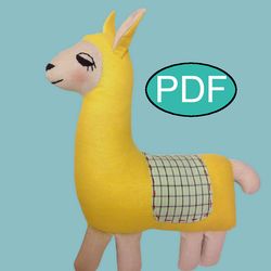Llama toy pattern Tutorial PDF Stuffed animal pattern Plush llama  doll sewing pattern Plushie pattern Softie pattern