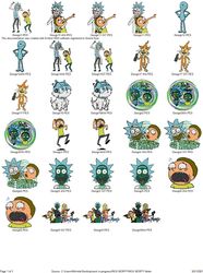 CARTOON CHARACTERS Collection RICK AND MORTY Embroidery Machine Designs PES JEF HUS DST EXP VIP XXX