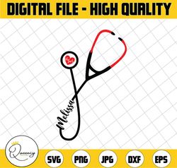 personalized name svg for decal, iron on stethoscope, doctor, nurse svg. christmas idea car decal personalised svg for t
