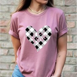 Valentines Day Shirt, Plaid Heart Shirt, Valentines Day Shirts For Women, Heart Shirt, Cute Valentine Shirt, Cute valent