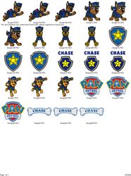 Collection CARTOON CHARACTERS PAW PATROL CHASE Embroidery Machine Designs PES JEF HUS DST EXP VIP XXX