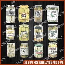 Vintage Canned Pickles Png, Dill Pickles Gifts Png, Pickle Png, Digital File, PNG High Quality, Sublimation, Instant