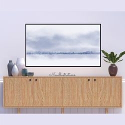 samsung frame tv art abstract blue landscape hazy neutral minimalist downloadable digital download