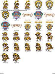 Collection CARTOON CHARACTERS PAW PATROL RUBBLE Embroidery Machine Designs PES JEF HUS DST EXP VIP XXX
