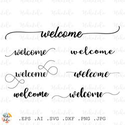Welcome Svg Bundle Lettering Sign Cutting File Dxf Templates