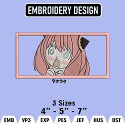 Anya Designs, Anya Logo Embroidery Files, Spy x Family Machine Embroidery Pattern
