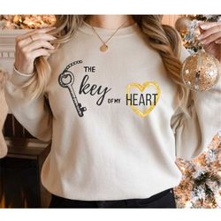 The Key of My Heart Valentines Day Sweatshirt, Valentines Day Shirts For Woman, Unlock My Heart Sweatshirt, Valentines D