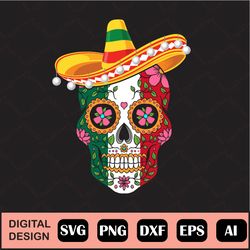 Sugar Skull Funny Cinco De Mayo Svg, Cinco De Mayo Png, Cinco De Mayo Skull Png, Sublimation Design Download, Digital De