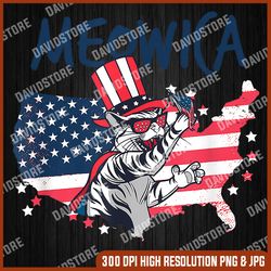 July 4th Cat PNG, Funny Cat png for sublimation, Fourth of July Cat png file, patriotic clipart, Ameowica clip art