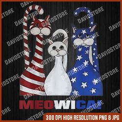 Meowrica png, American Flag png, 4th Of July png, Funny Cats png, Independence Day png, Patriotic png, Sublimation