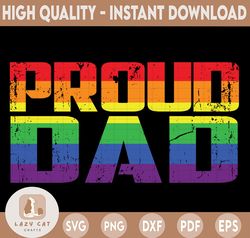 Lgbt Pride PNG Printable, Proud Dad Png, Lgbtq png, Lgbt Png, Rainbow Pride , digital