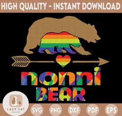 Nonni Bear & Baby Bear Svg, Bear Family Svg, Gay Pride Svg, Lgbt Svg, Lgbt Flag Svg, Lgbt Pride Svg, Lgbtq Svg, Rainbow