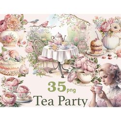Tea Party Illustration | Tea Cup Clipart