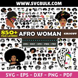 Afro Woman SVG Bundle - Afro Queen, Lady & Girl - African American Black Woman - SVG Files for Cricut & Silhouette