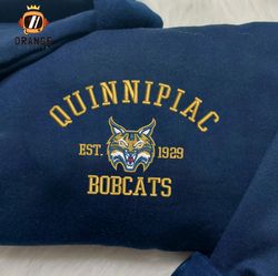 Quinnipiac Bobcats Embroidered Sweatshirt, NCAA Embroidered Shirt, Embroidered Hoodie, Unisex T-Shirt