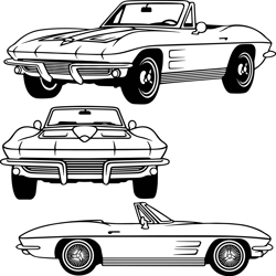 Corvette Stingray Convertible 1964 . laser engraving, cnc router, cutting, engraving, cricut, vinyl cutting file